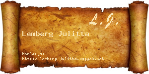 Lemberg Julitta névjegykártya